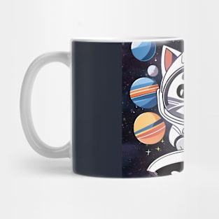 Cosmic Cat: Scottish Gray in Space Adventure Mug